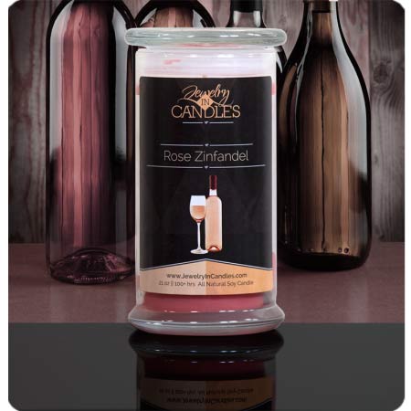 Jewelry in Candles Rose Zinfandel scented Candle